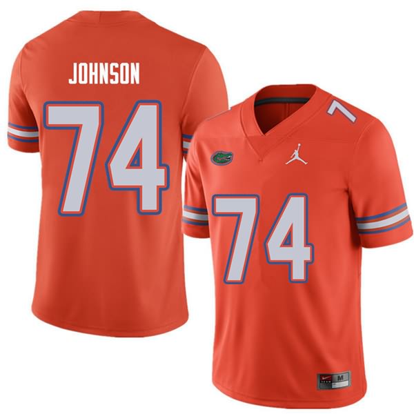 Men's NCAA Florida Gators Fred Johnson #74 Stitched Authentic Jordan Brand Orange College Football Jersey XTF8865VC